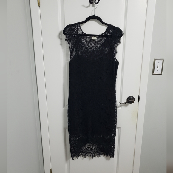 FREE PEOPLE Intimately Black Lace High Low Dress - Picture 5 of 13